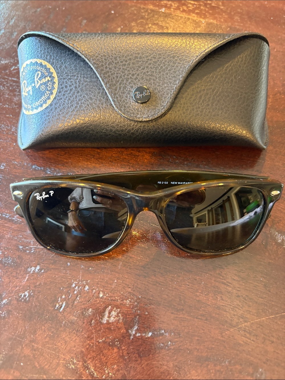 Ray-Ban Brown Tortoiseshell Frame with Black Polarized Lenses